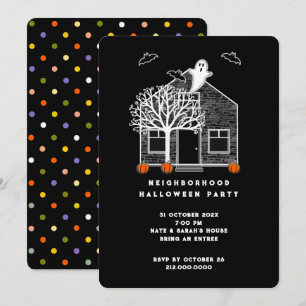 Halloween-Blockparty-Einladung Einladung