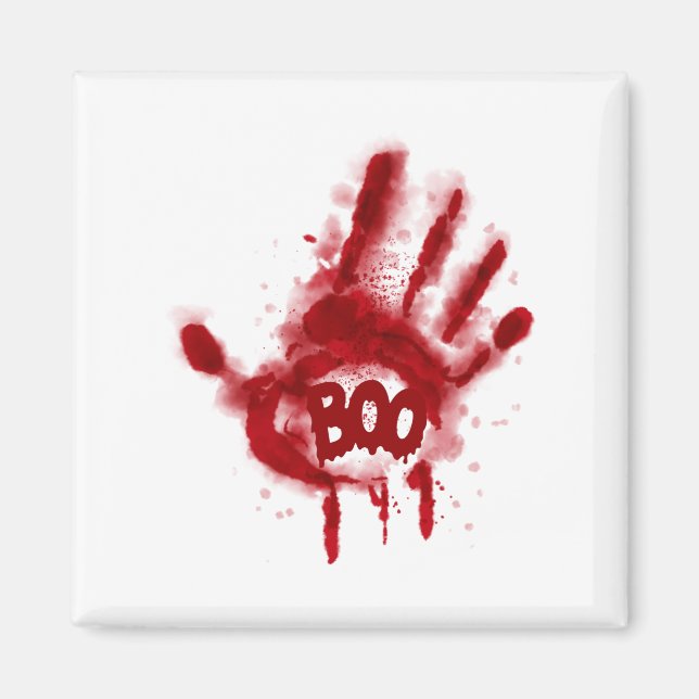 Halloween Bloody hand und Boo T - Shirt - Pumpkin  Magnet (Vorne)