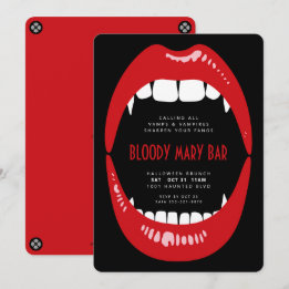 Halloween Bloody Mary Vampire Brunch Invitation