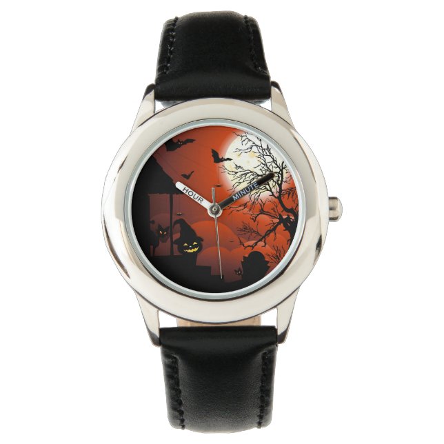 Halloween Bloody Moonlight-Albtraum-Uhren Armbanduhr (Vorderseite)