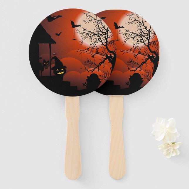 Halloween Bloody Moonlight Nightmare Fächer (Vorne und Hinten)