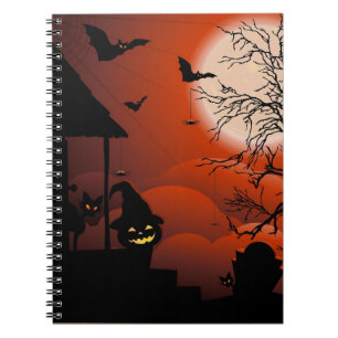 Halloween Bloody Moonlight Nightmare Notizblock