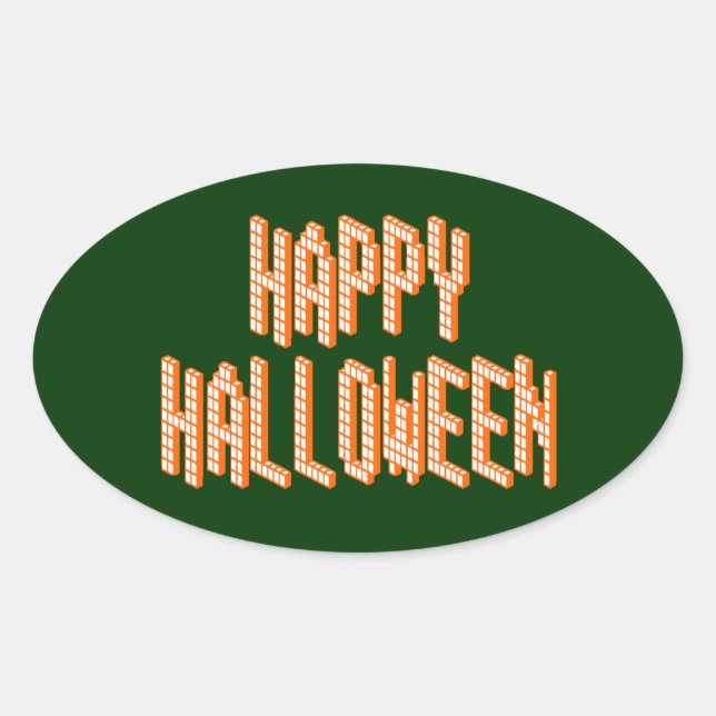 Halloween Blox Text Ovaler Aufkleber (Vorderseite)