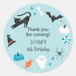 Halloween Blue Birthday Party Gefallen Runder Aufkleber