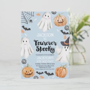 Halloween Blue Fourever Spooky 4. Geburtstag Einladung