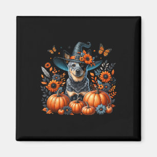 Halloween Blue Heeler Dog Pumpkin Herbstsaison Fl Magnet
