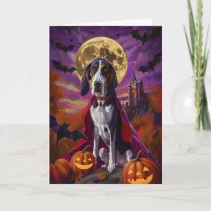 Halloween Bluetick Coonhound Hund Kürbisse Gruseli Karte