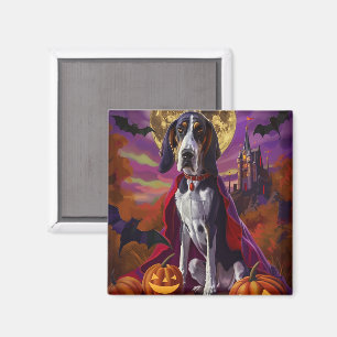 Halloween Bluetick Coonhound Hund Kürbisse Gruseli Magnet