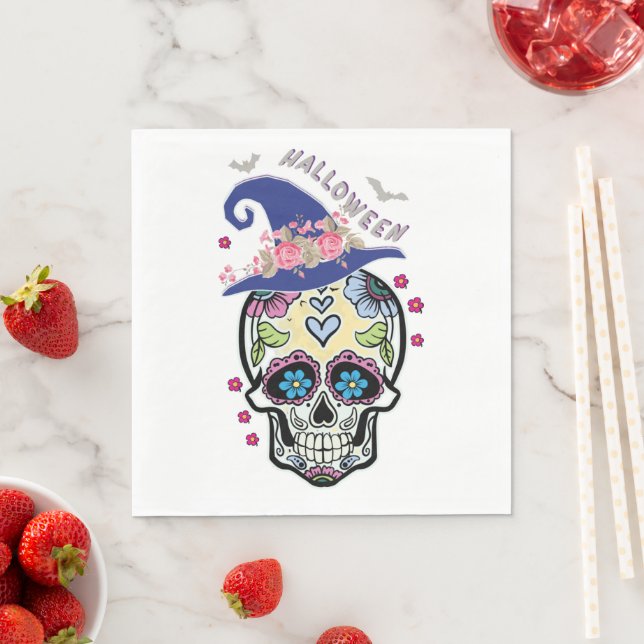 Halloween Blume Skull Serviette (Beispiel)