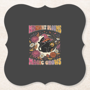 Halloween-Blumen-Hexe-Katze-Magie Untersetzer
