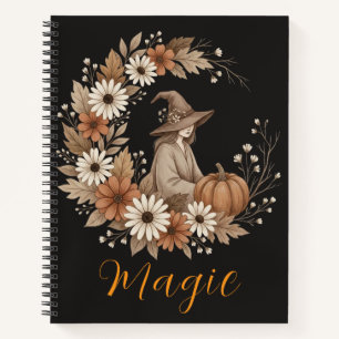 Halloween-Blumen-Hexe-Kürbis-Herbst-Journal-Gesche Notizbuch