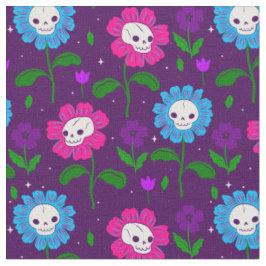 halloween blumenschädel Blume lila Stoff
