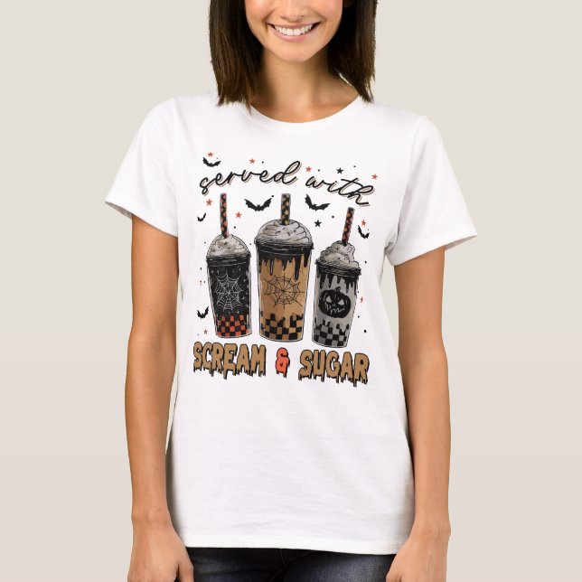 Halloween Boba Tea Funny Spooky Funny Funny Funny  T-Shirt (Vorderseite)