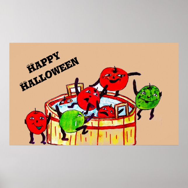 HALLOWEEN BOBING FÜR ÄPFEL PARTY POSTER (Vorne)