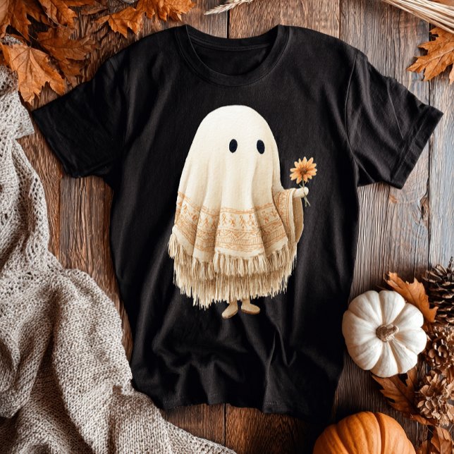 Halloween Boho Macrame Fringe Retro Orange Blume T-Shirt (Halloween Boho Macrame Fringe Retro Orange Flower T-Shirt)