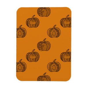 Halloween boho Zentangle® inspirierte Kürbis Herbs Magnet