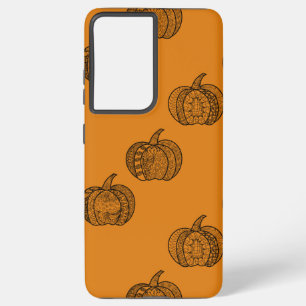 Halloween boho Zentangle ® inspirierter Kürbisherb Samsung Galaxy Hülle