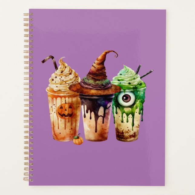Halloween Boisson café Aquarelle Trio (Devant)