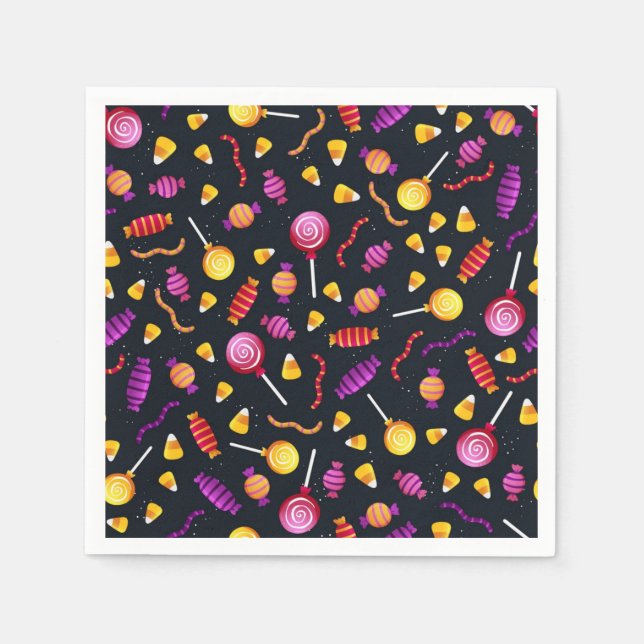 Halloween-Bonbmuster Serviette (Vorderseite)
