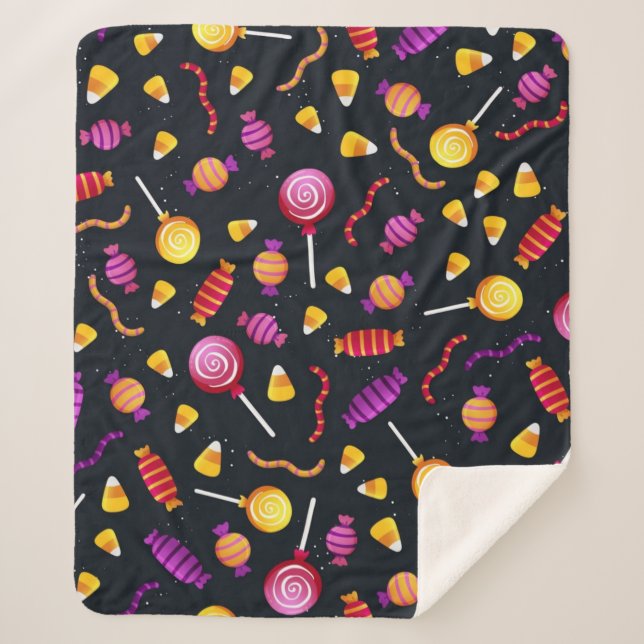 Halloween-Bonbmuster Sherpadecke (Vorderseite)