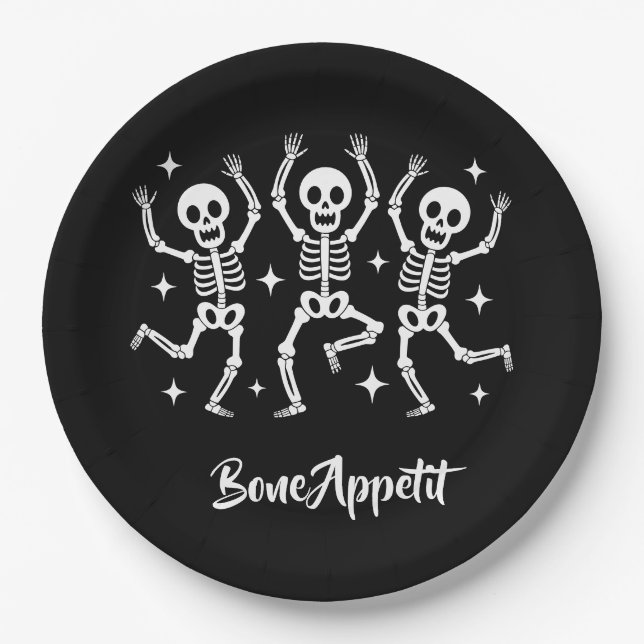 Halloween Bone Appetit Pappteller (Vorderseite)