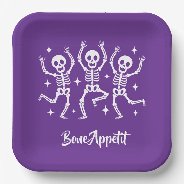 Halloween Bone Appetit Pappteller (Vorderseite)