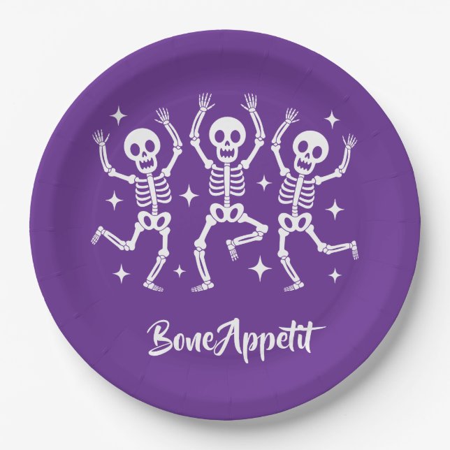 Halloween Bone Appetit Pappteller (Vorderseite)