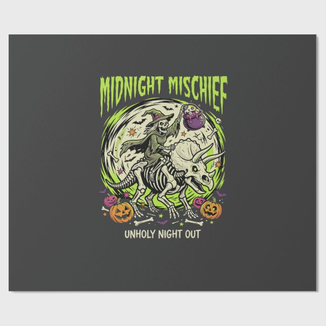 Halloween Bone Rider Unfug Geschenkpapier (Flach)