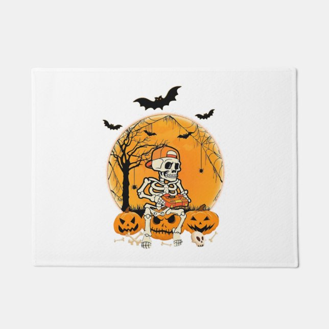 Halloween BonePumpkin Fußmatte (Vorderseite)
