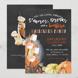 Halloween Bonfire Party Einladung