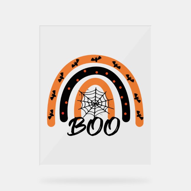 Halloween Boo Acrylschild (Vorderseite)