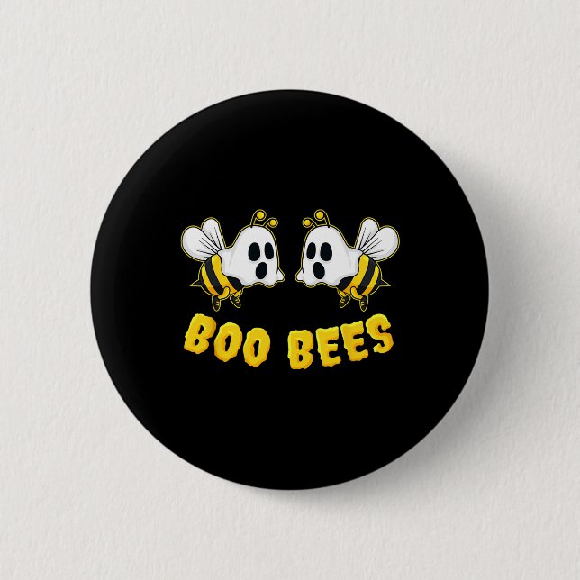 Halloween Boo Bees Matching Couples Fun Button (Vorderseite)