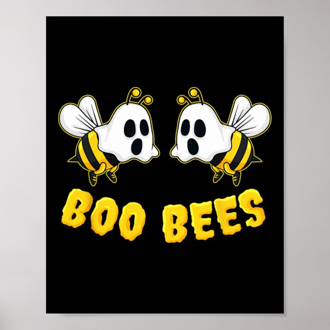 Halloween Boo Bees Matching Couples Fun Poster (Vorne)