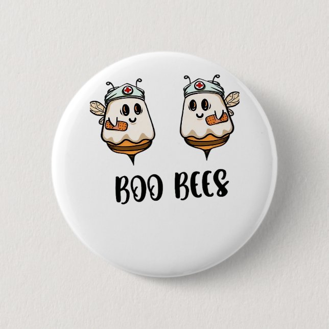 Halloween Boo Bees Nurse Classic T - Shirt Button (Vorderseite)