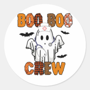Halloween Boo Boo Crew Nurse Birthday Runder Aufkleber