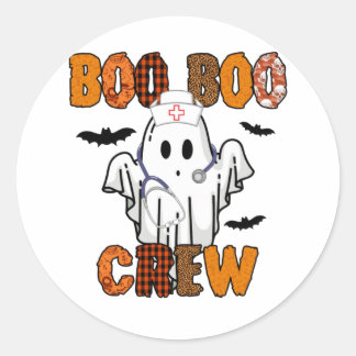 Halloween Boo Boo Crew Nurse Birthday Runder Aufkleber