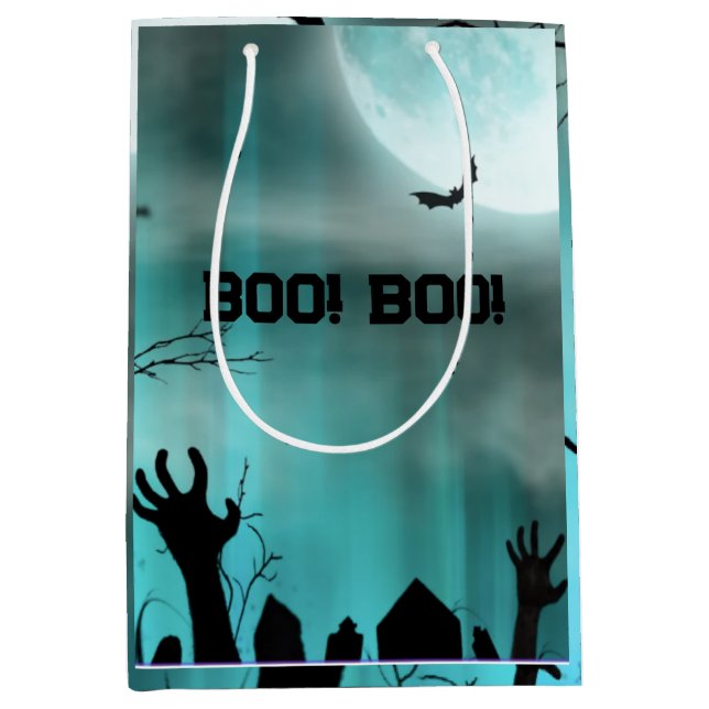 Halloween Boo Boo Mittlere Geschenktüte (Vorderseite)