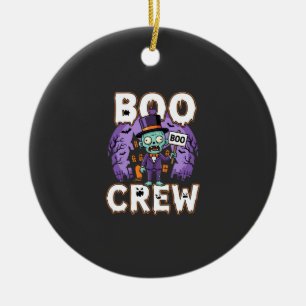 Halloween Boo Crew Zombie-Familie Vektordesign Keramik Ornament