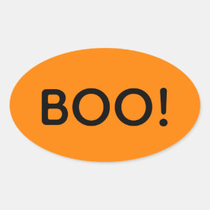 Halloween BOO! Einfache Typografie-Leckerei Ovaler Aufkleber