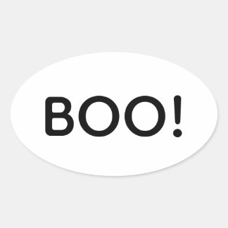 Halloween BOO! Einfache Typografie-Leckerei Ovaler Aufkleber