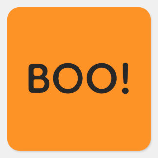 Halloween BOO! Einfache Typografie-Leckerei Quadratischer Aufkleber