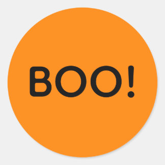 Halloween BOO! Einfache Typografie-Leckerei Runder Aufkleber