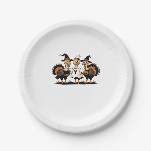 Halloween Boo, Erntedank Türkei, Spooky Pappteller (Vorderseite)