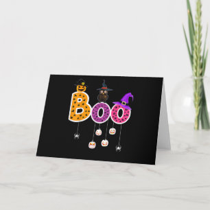 Halloween Boo Eule mit Hexenhut Spinnen Jungen Mäd Karte