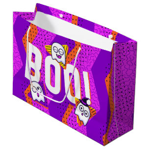 Halloween BOO Geister Lila Partytüte Große Geschenktüte