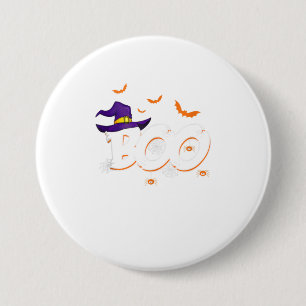 Halloween Boo Geschenk Hexenhut Spinnentrick oder Button