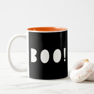 Halloween Boo Ghoful Spooky Orange Black Zweifarbige Tasse
