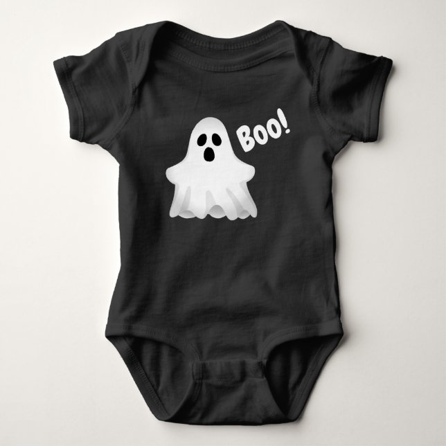 Halloween Boo Ghost Baby Bodysuit Strampler (Vorderseite)