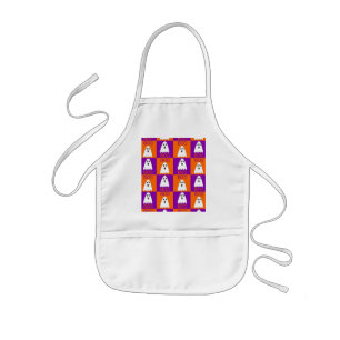 Halloween Boo Ghost Lila und Orange Squares Kinderschürze