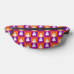 Halloween Boo Ghost Purple et Carrés orange